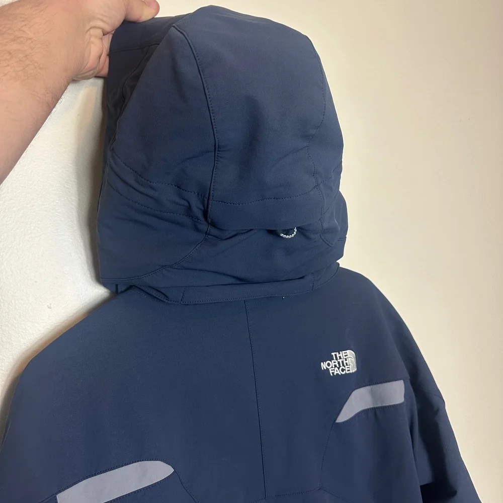 The North Face Apex Jacket Mens S Blue Zip Softshell Insulated Ski Outdoor RECCO